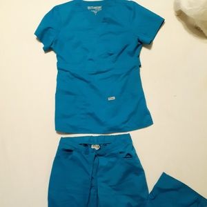 SOLD Grey's Anatomy scrub set top S pants XS